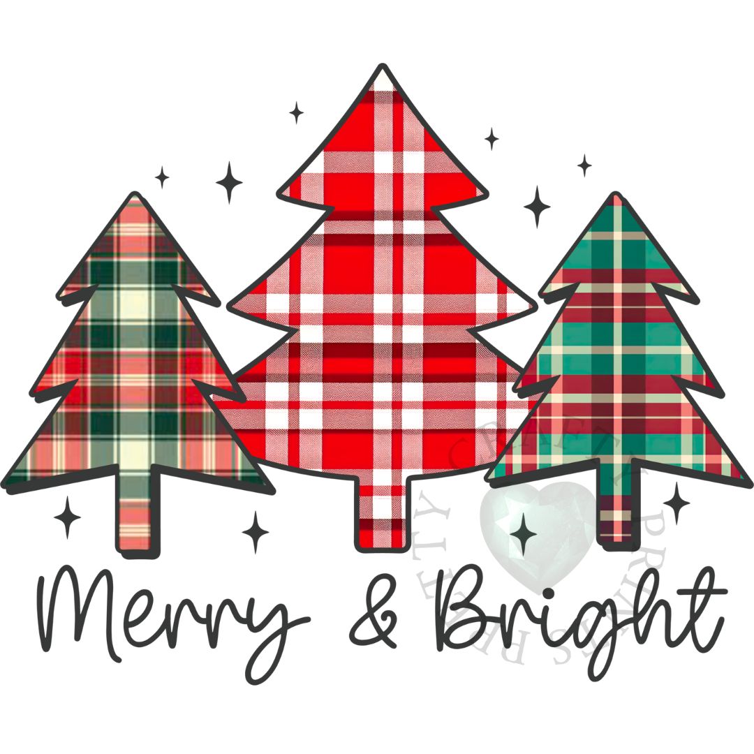 MERRY & BRIGHT TREES DECAL