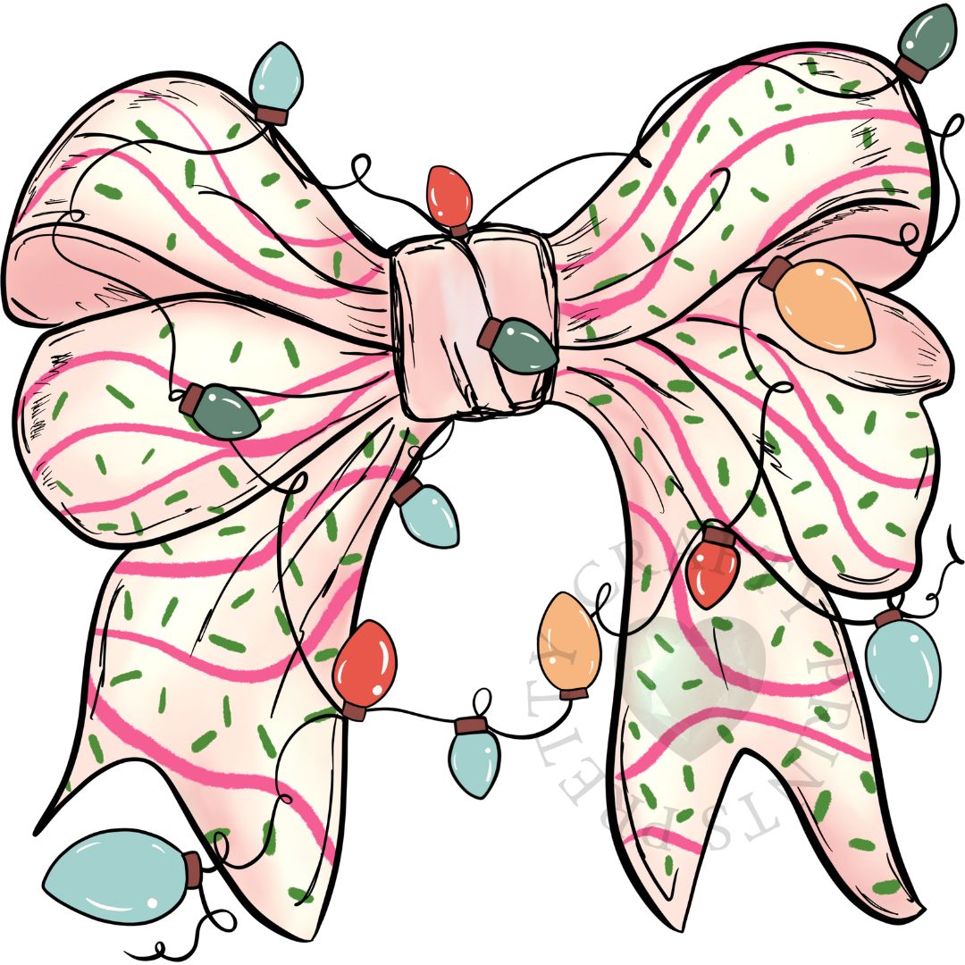 CHRISTMAS BOW IN LIGHTS DECAL