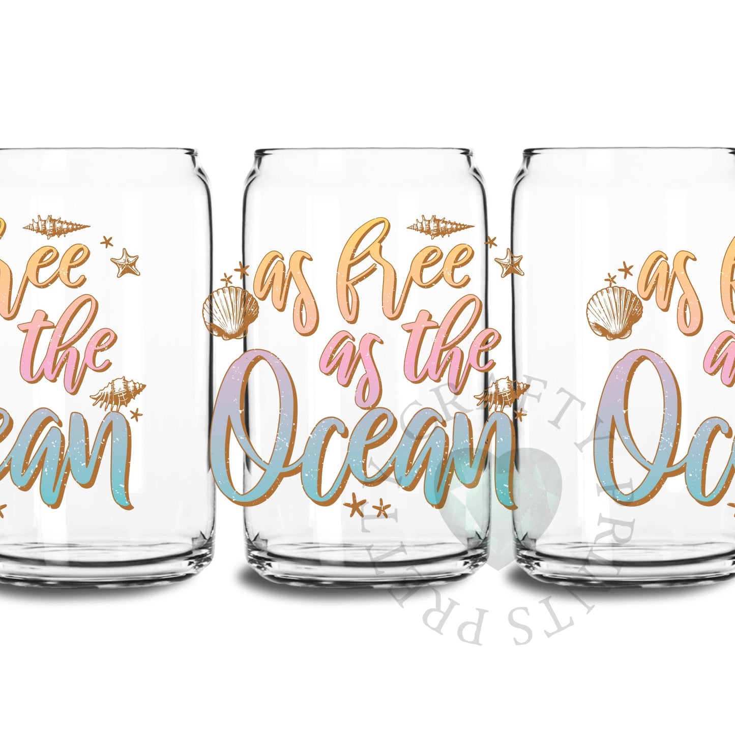 FREE AS THE OCEAN UV DTF TRANSFER