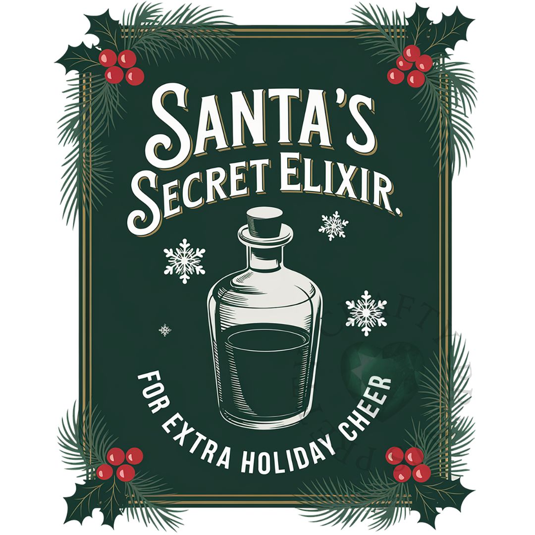 SANTA'S MAGIC ELIXIR LABEL DECAL