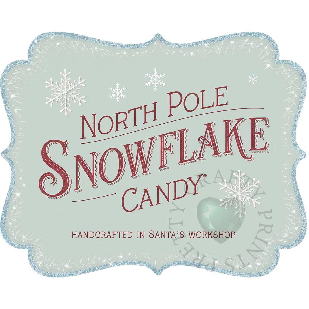 SNOWFLAKE CANDY LABEL DECAL