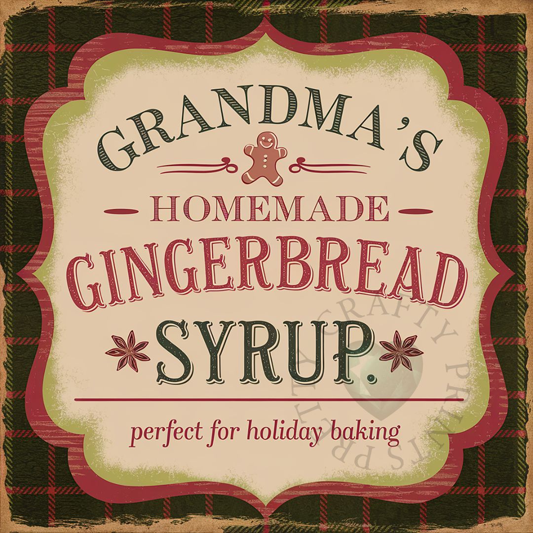 GINGERBREAD SYRUP LABEL DECAL
