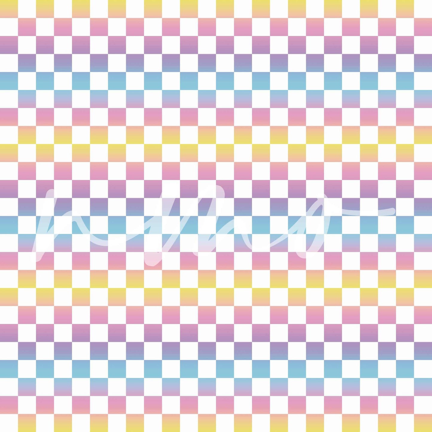 BRIGHT RAINBOW CHECKERED OPAQUE VINYL