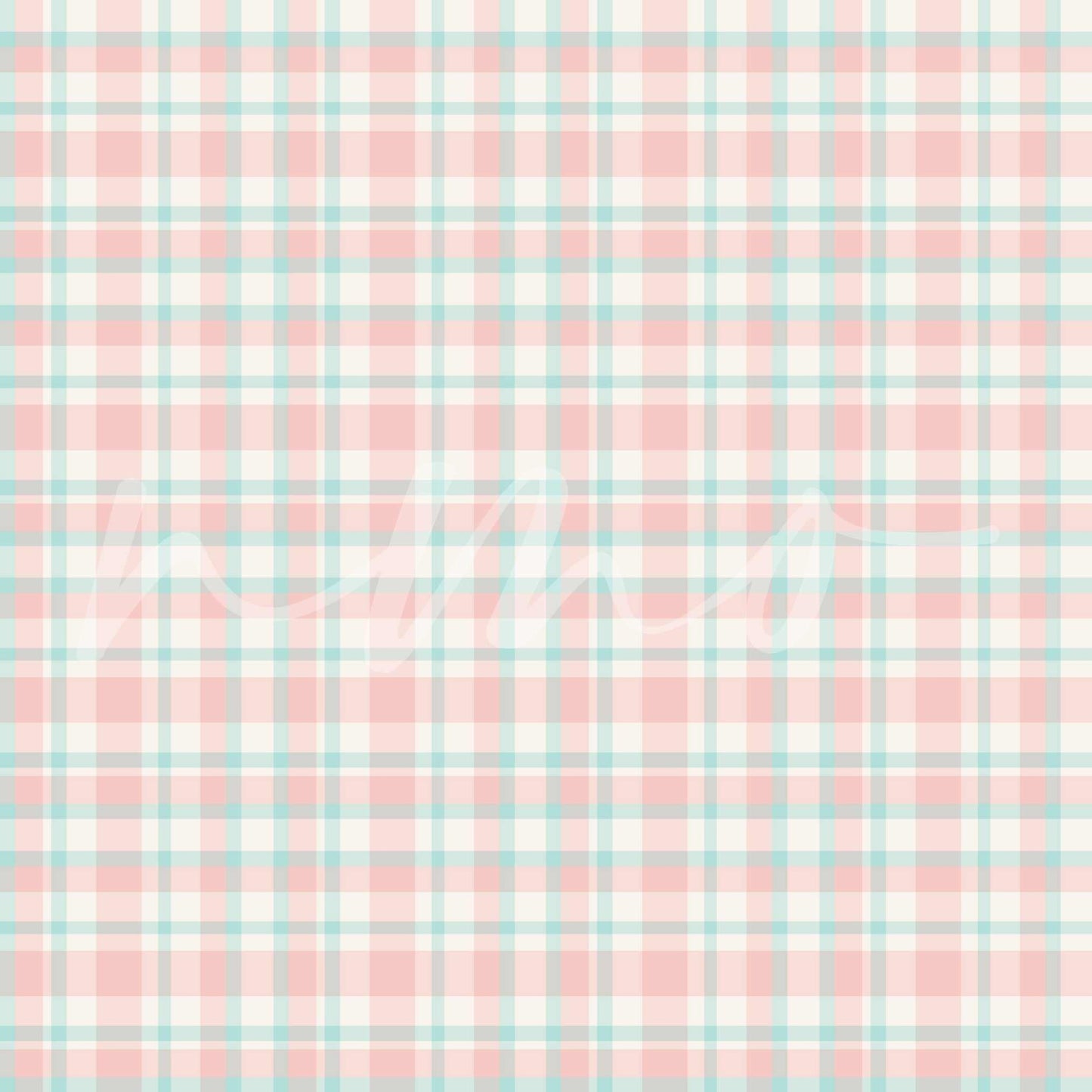 PINK AND BLUE EASTER PLAID OPAQUE VINYL