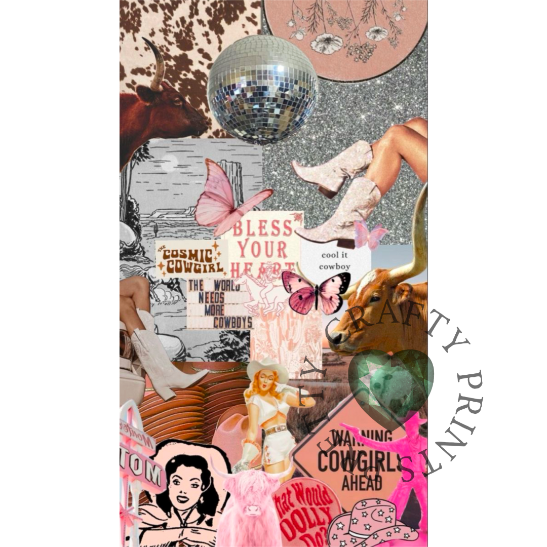 URBAN COWGIRL COLLAGE LARGE DECAL