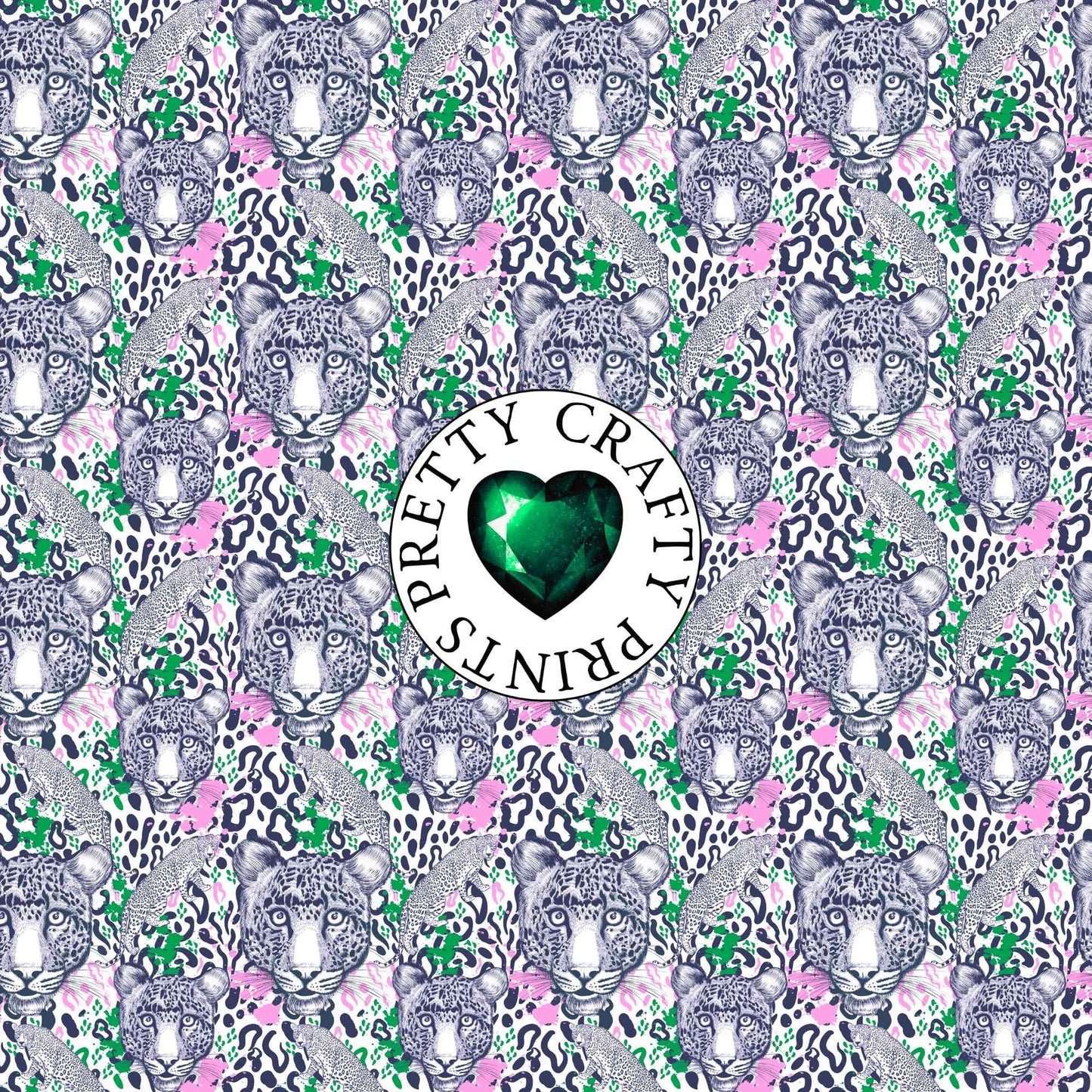 PINK & GREEN LEOPARD OPAQUE VINYL