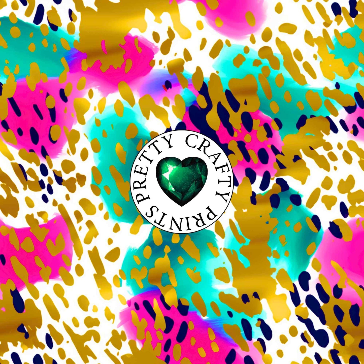 PINK & TEAL LEOPARD OPAQUE VINYL