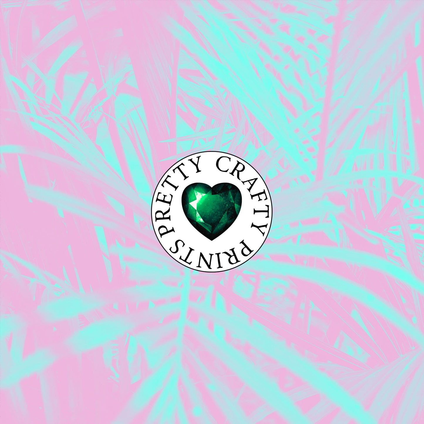 TROPICAL CYAN & PINK PALM ADHESIVE VINYL