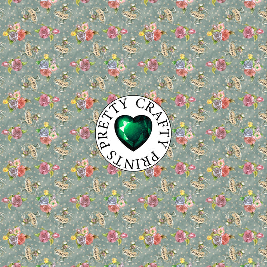 DRINK ME SHABBY CHIC ADHESIVE VINYL