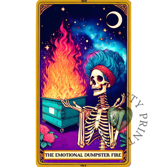 THE EMOTIONAL DUMPSTER FIRE TAROT LARGE DECAL